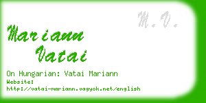 mariann vatai business card